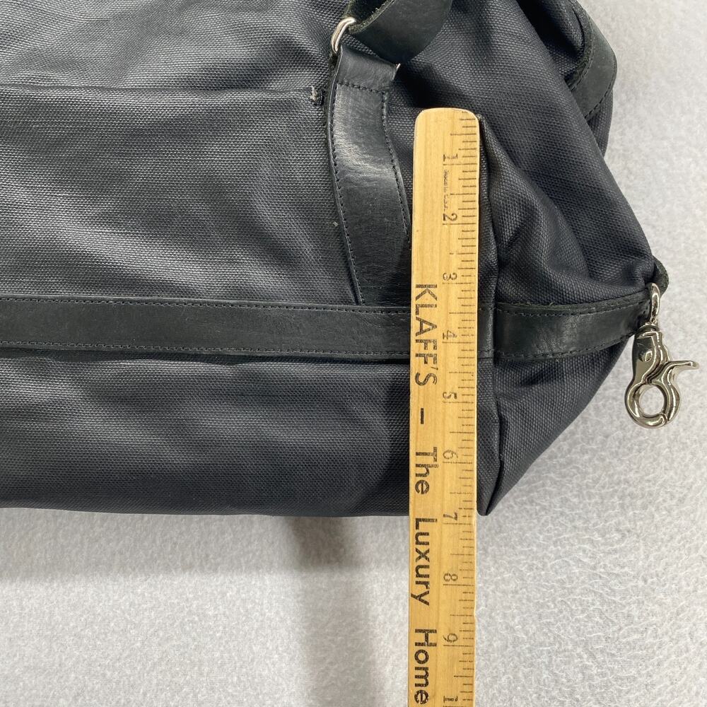 M0851 Backpack Coated Canvas Leather Straps Utility Bag Zip Multi Pocket Black - Picture 13 of 16